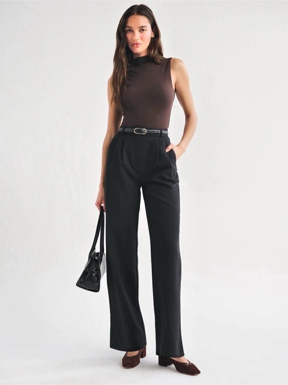Abercrombie & Fitch Black Tailored Wide Leg Pants Size 29/8 Long